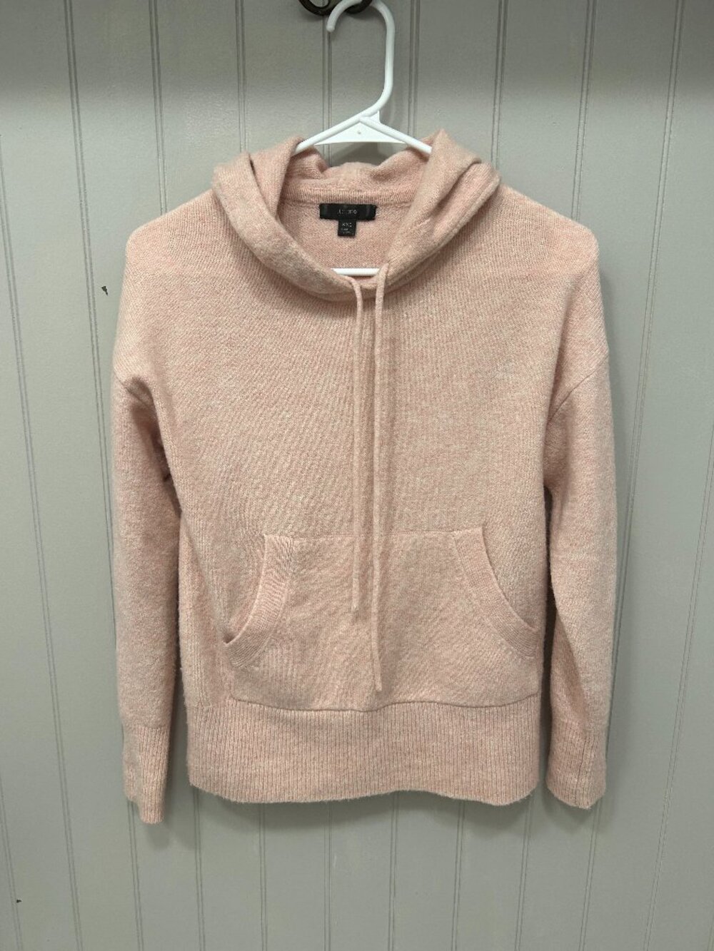 XXS JCrew woman's pink sweater with a hood